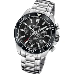 Festina Herrenuhr Edelstahl silber Festina Swiss made Armbanduhr UF20042/4