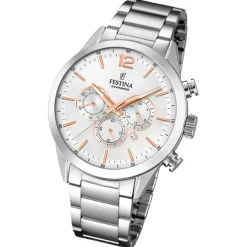 Festina Herrenuhr Edelstahl silber Timeless Chronograph Armbanduhr UF20343/6