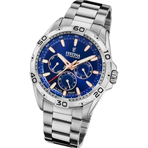 Festina Herrenuhr Edelstahl silber Festina Multifunktion Armbanduhr UF20623/2