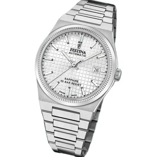 Festina Herrenuhr Edelstahl silber Festina Swiss made Armbanduhr UF20028/1