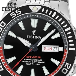 Festina Herrenuhr Edelstahl silber Festina The Originals Armbanduhr UF20661/3