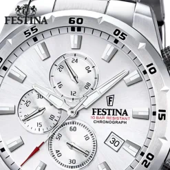 Festina Herrenuhr Edelstahl silber Festina Chronograph Armbanduhr UF20463/1
