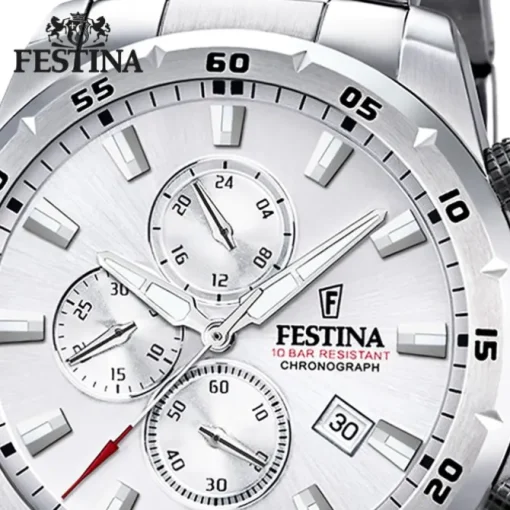 Festina Herrenuhr Edelstahl silber Festina Chronograph Armbanduhr UF20463/1
