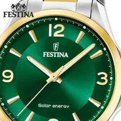 Festina Herrenuhr Edelstahl silber gold Festina Solar Energy Solaruhr UF20657/3