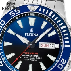 Festina Herrenuhr Edelstahl silber Festina The Originals Armbanduhr UF20661/1