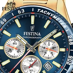 Festina Herrenuhr Edelstahl gold Timeless Chronograph Armbanduhr UF20634/2