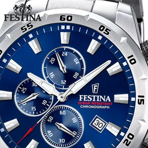 Festina Herrenuhr Edelstahl silber Festina Chronograph Armbanduhr UF20463/2