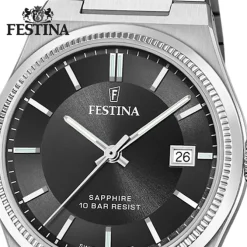 Festina Herrenuhr Edelstahl silber Festina Swiss made Armbanduhr UF20034/4