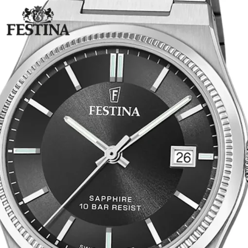 Festina Herrenuhr Edelstahl silber Festina Swiss made Armbanduhr UF20034/4