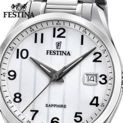 Festina Herrenuhr Edelstahl silber Festina Swiss made Armbanduhr UF20026/1