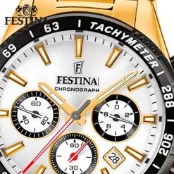 Festina Herrenuhr Edelstahl gold Timeless Chronograph Armbanduhr UF20634/1