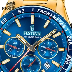 Festina Herrenuhr Edelstahl gold Timeless Chronograph Armbanduhr UF20634/3