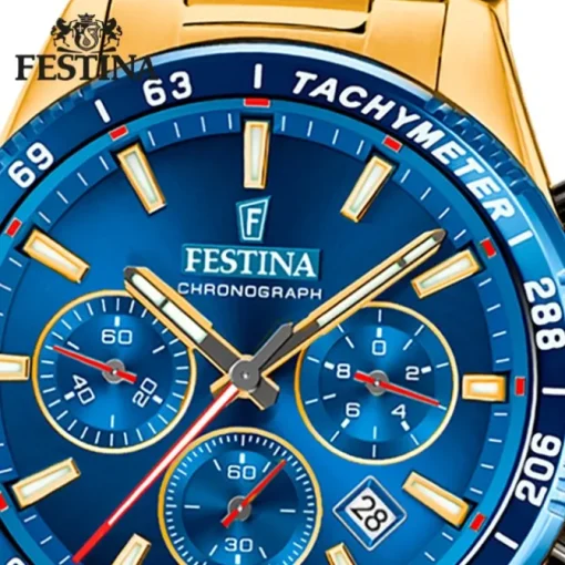 Festina Herrenuhr Edelstahl gold Timeless Chronograph Armbanduhr UF20634/3
