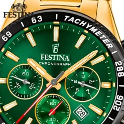 Festina Herrenuhr Edelstahl gold Timeless Chronograph Armbanduhr UF20634/4