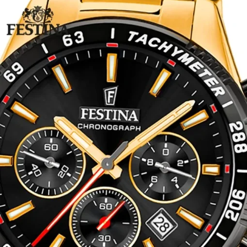 Festina Herrenuhr Edelstahl gold Timeless Chronograph Armbanduhr UF20634/5