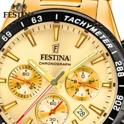 Festina Herrenuhr Edelstahl gold Timeless Chronograph Armbanduhr UF20634/6
