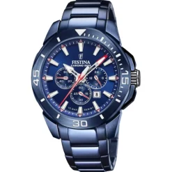 Festina Herrenuhr Edelstahl blau Festina Chrono Bike Armbanduhr UF20643/1