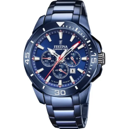 Festina Herrenuhr Edelstahl blau Festina Chrono Bike Armbanduhr UF20643/1