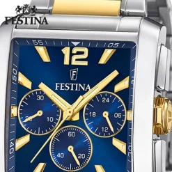 Festina Herrenuhr Edelstahl silber gold Chronograph Armbanduhr UF20637/1