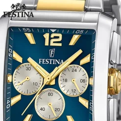Festina Herrenuhr Edelstahl silber gold Chronograph Armbanduhr UF20637/6