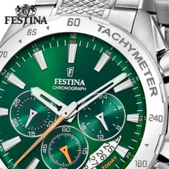 Festina Herrenuhr Edelstahl silber Timeless Chronograph Armbanduhr UF20668/3