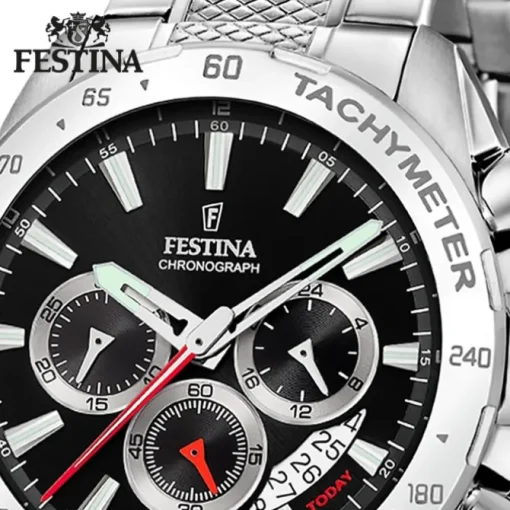 Festina Herrenuhr Edelstahl silber Timeless Chronograph Armbanduhr UF20668/4