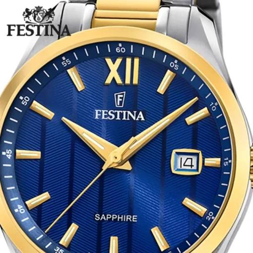 Festina Herrenuhr Edelstahl silber gold Festina Swiss made Armbanduhr UF20027/2