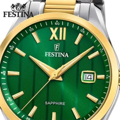 Festina Herrenuhr Edelstahl silber gold Festina Swiss made Armbanduhr UF20027/3