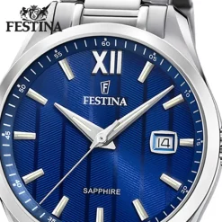 Festina Herrenuhr Edelstahl silber Festina Swiss made Armbanduhr UF20026/2