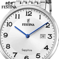 Festina Herrenuhr Edelstahl silber Festina Swiss made Armbanduhr UF20018/4