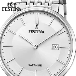 Festina Herrenuhr Edelstahl silber Festina Swiss Made Armbanduhr UF20018/1