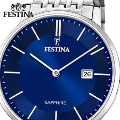 Festina Herrenuhr Edelstahl silber Festina Swiss Made Armbanduhr UF20018/2
