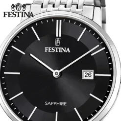 Festina Herrenuhr Edelstahl silber Festina Swiss Made Armbanduhr UF20018/3