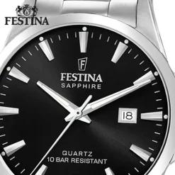 Festina Herrenuhr Edelstahl silber Festina Swiss Made Armbanduhr UF20024/4