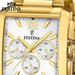 Festina Herrenuhr Edelstahl gold Timeless Chronograph Armbanduhr UF20638/1