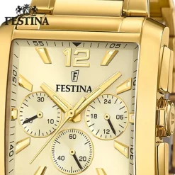Festina Herrenuhr Edelstahl gold Timeless Chronograph Armbanduhr UF20638/2