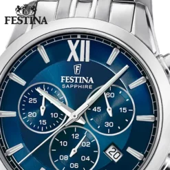 Festina Herrenuhr Edelstahl silber Festina Swiss made Armbanduhr UF20040/2