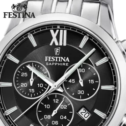 Festina Herrenuhr Edelstahl silber Festina Swiss made Armbanduhr UF20040/4