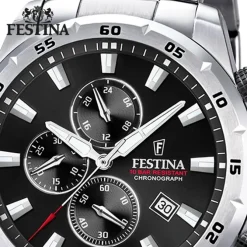 Festina Herrenuhr Edelstahl silber Festina Chronograph Armbanduhr UF20463/4