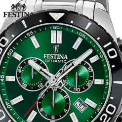 Festina Herrenuhr Edelstahl silber Festina Swiss made Armbanduhr UF20042/3