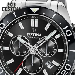 Festina Herrenuhr Edelstahl silber Festina Swiss made Armbanduhr UF20042/4