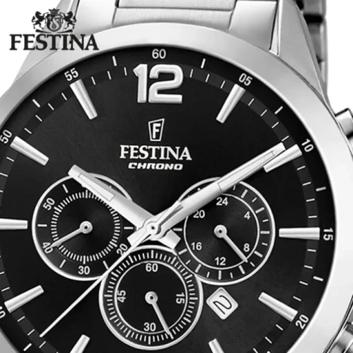 Festina Herrenuhr Edelstahl silber Timeless Chronograph Armbanduhr UF20343/8