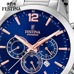 Festina Herrenuhr Edelstahl silber Timeless Chronograph Armbanduhr UF20343/9