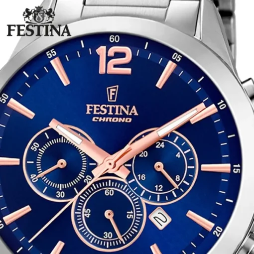 Festina Herrenuhr Edelstahl silber Timeless Chronograph Armbanduhr UF20343/9