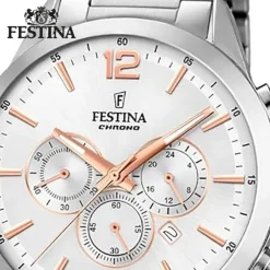 Festina Herrenuhr Edelstahl silber Timeless Chronograph Armbanduhr UF20343/6