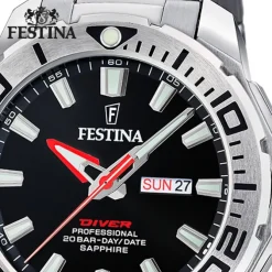 Festina Herrenuhr Edelstahl silber Festina The Originals Armbanduhr UF20665/4