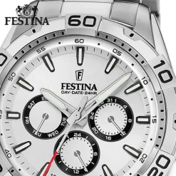 Festina Herrenuhr Edelstahl silber Festina Multifunktion Armbanduhr UF20623/1