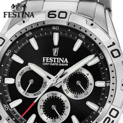 Festina Herrenuhr Edelstahl silber Festina Multifunktion Armbanduhr UF20623/4