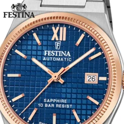 Festina Herrenuhr Edelstahl silber Festina Swiss made Armbanduhr UF20030/2