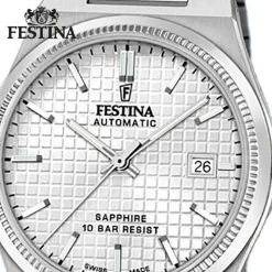 Festina Herrenuhr Edelstahl silber Festina Swiss made Armbanduhr UF20028/1